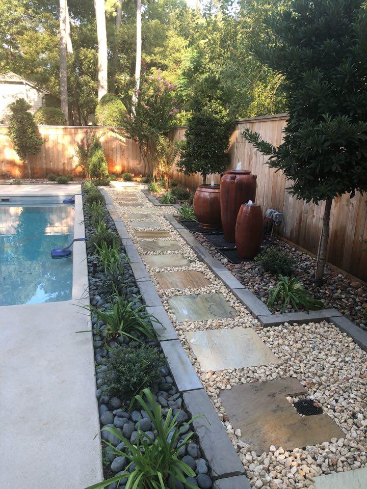 Pool Side Landscaping detail work by Jerry Kem-Pen-Ski Landscapes