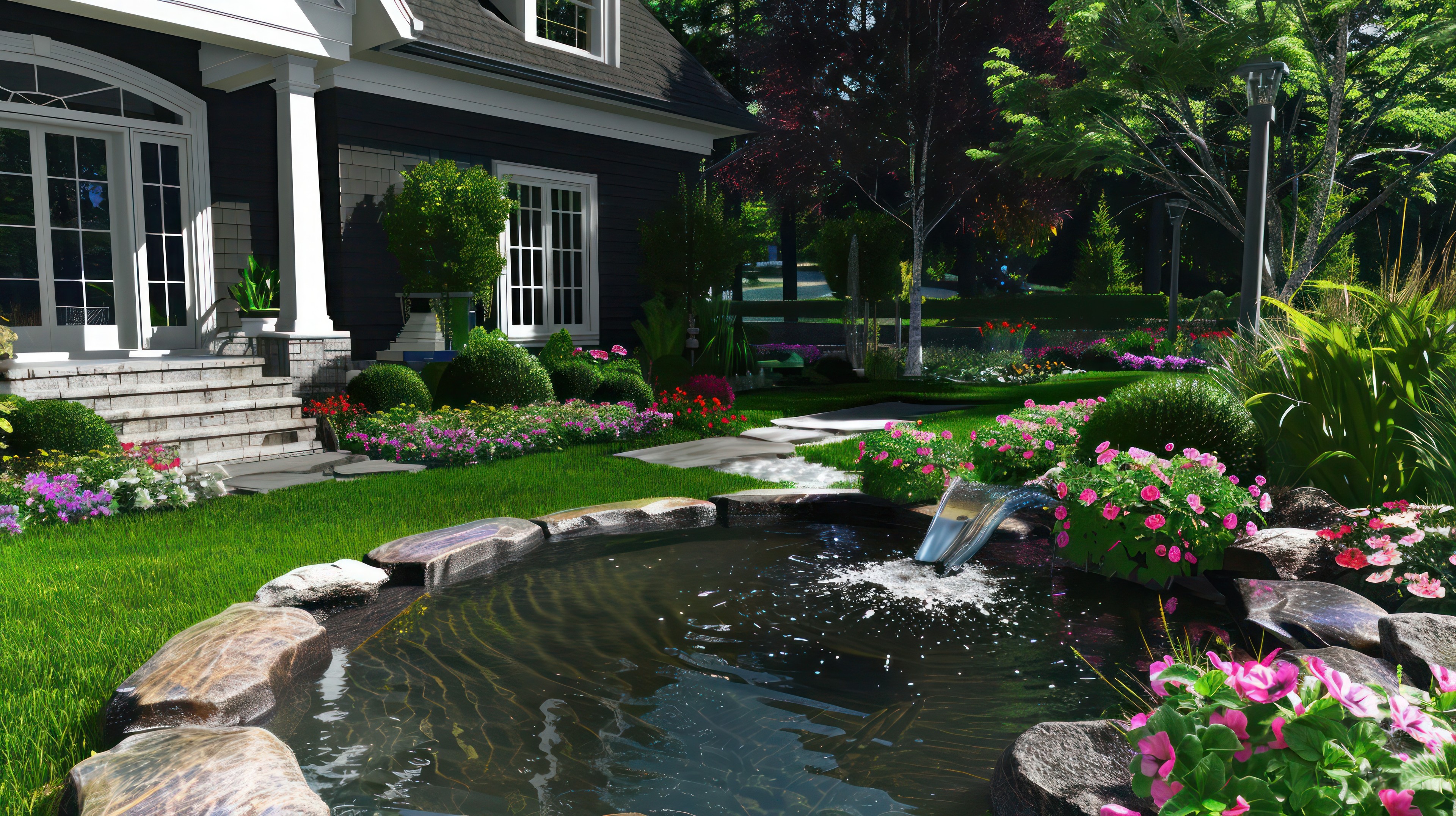 Contemporary Aquatic Accents - Water Features in Spring by Jerry Kem-Pen-Ski